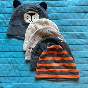 5 infant beanies